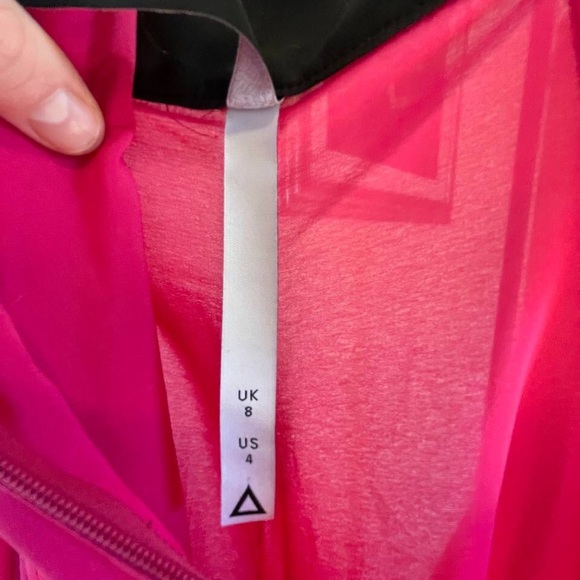 💕 AQ/AQ Opium Halter Cross Neck Cerise Pink High Low Asymmetric Prom Maxi Dress - Picture 11 of 13